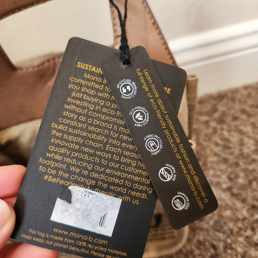 NWT - Mona B. Upcycled-Recycled Beer Snob Tan Canvas Tote Bag